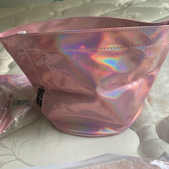 Urban Jaga 2 Pink Holographic Plant Basket Decorative Pot Cover Organizer New - Picture 7 of 8